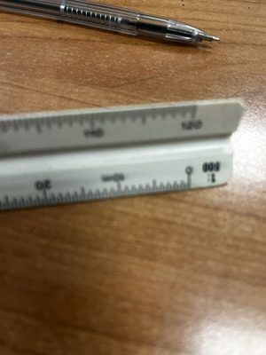 30 cm 100 scale protractor, 3D