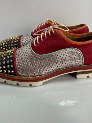Christian Louboutin ανδρικά δερμάτινα παπούτσια με κορδόνια μεταχειρισμένα, μέγεθος 41.5, πολύχρωμα