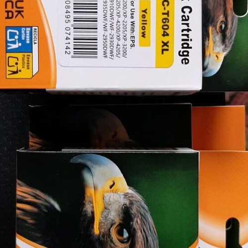 Epson ink cartridges new, pack with 2 black, 1 red, 1 blue, 1 yellow