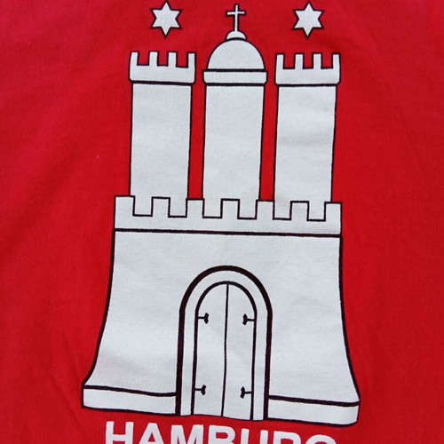 Hamburg souvenir T-shirt like new, red, sizes M and L