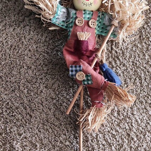 Handmade decorative scarecrow like new