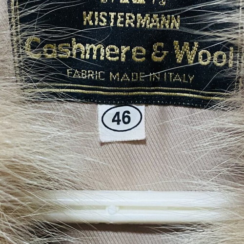 Cashmere coat like new, camel color, long with fox fur