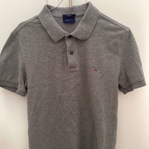 Gant polo shirt, short sleeve, medium, grey