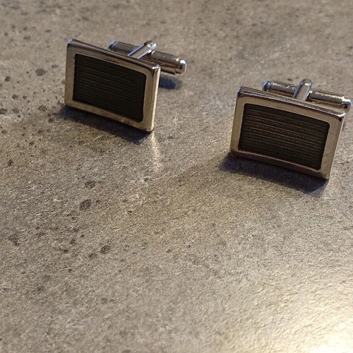 Cufflinks like new, black and silver, elegant for formal occasions