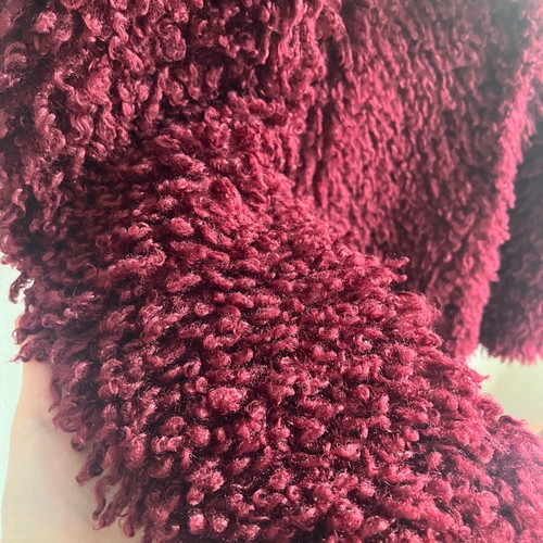 Zara faux fur style coat red like new