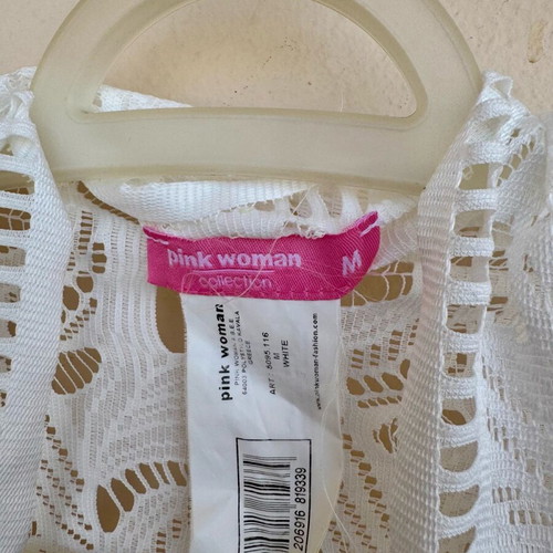 White lace beach kaftan Pink Woman like new, size M