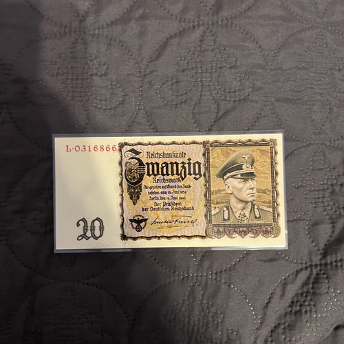 Old laminated banknote