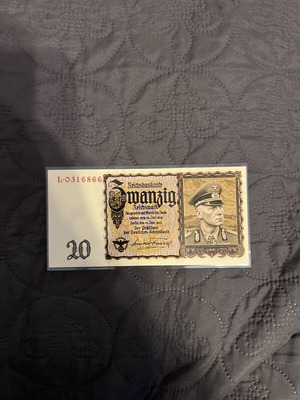 Old laminated banknote