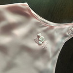 Women's pink organza blouse M with lining, floral decoration