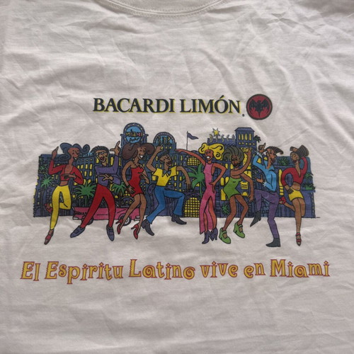 Vintage Bacardi Limon T-shirt Large Y2K Miami Graphic Tee like new