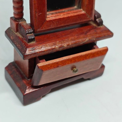 Wooden mirror used with drawer for dollhouse decoration