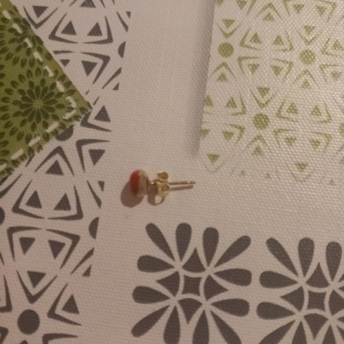 Silver 925 earrings Amor Amor new, gold plated, red
