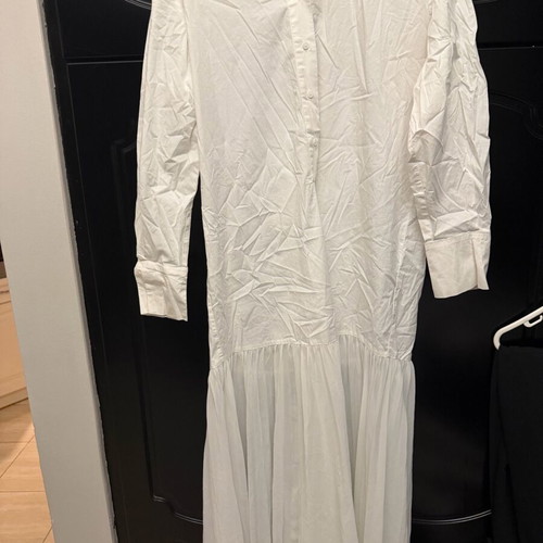 Zara pleated shirt dress like new, white, size M