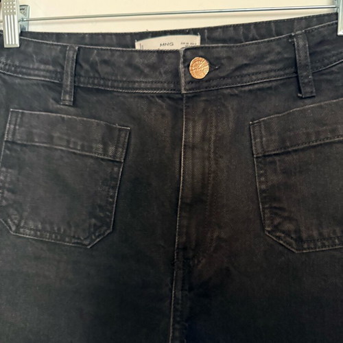 Mango black wide leg jeans like new