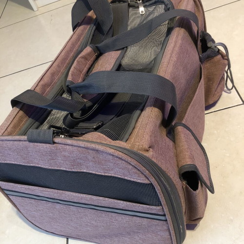 Pet Carrier Bag new, dusty rose, adjustable height, 60x39x43cm, up to 12kg