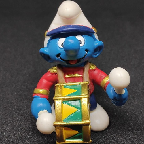 Schleich Smurf Drummer Figure 2001 like new