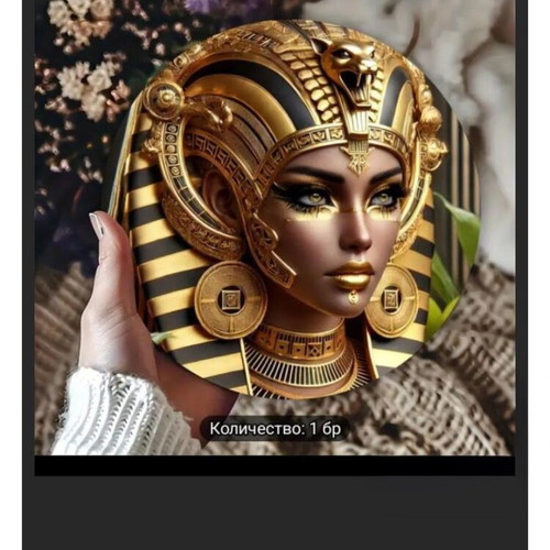 Egyptian Queen new art deco wooden decoration 20x20 cm