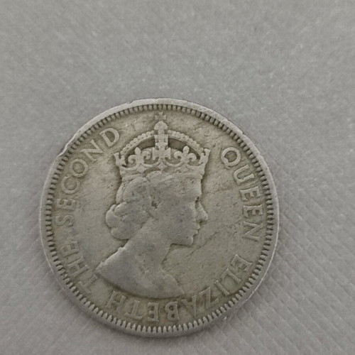British Caribbean Territories 50 Cents 1955 coin used, Elizabeth II