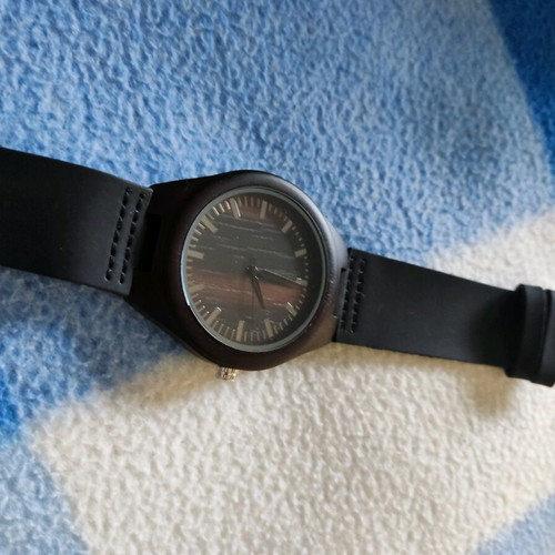 Wooden wristwatch new men's black