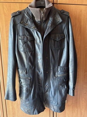 Paranoia leather jacket like new, soft dark golden brown