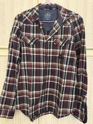 Reserved men's checked shirt XL like new, black and red