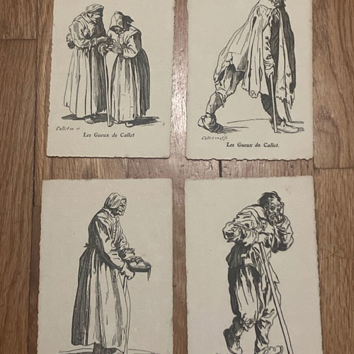 Pack of 25 vintage French postcards «les gueux» like new