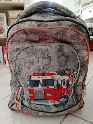 School backpack Polo used with wheels and fire truck design