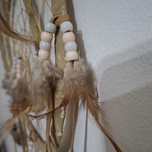 Handmade Boho Dreamcatcher double circle 28cm used, natural style