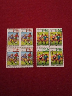 Maldives stamps new, 2 unsealed World Cup 1974 sets