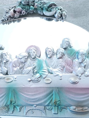 Last Supper glass frame like new