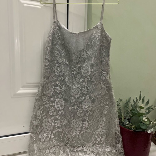 Sylvie Paris Vintage Silver Lace Dress XS like new