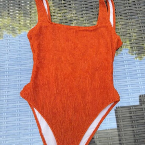 Zebras & Libras one-piece swimsuit new, size medium, orange