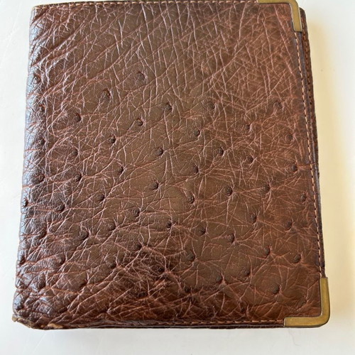 South African Airways vintage wallet used, ostrich leather