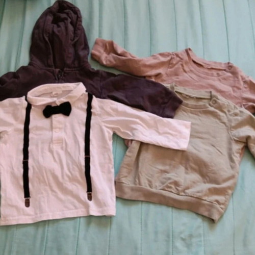 H&M Boys Long-Sleeve Shirts like new, set of 3 size 80cm