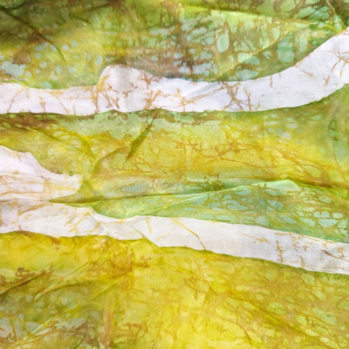 Vintage silk scarf in lime green with abstract print like new