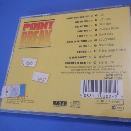 Point Break soundtrack CD, rare
