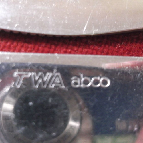 Vintage TWA Trans World Airlines knives set of 5, used, stainless steel