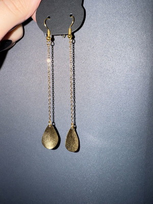 Earrings hanging in gold with petals and stainless steel new