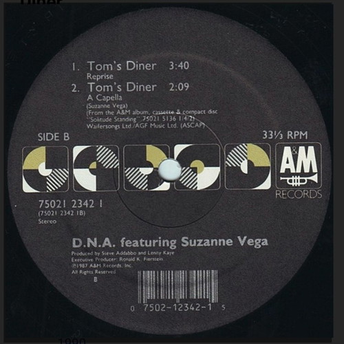 DNA Featuring Suzanne Vega Tom's Diner vinyl like new