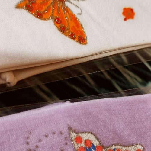 Elastic headbands with butterflies new, set
