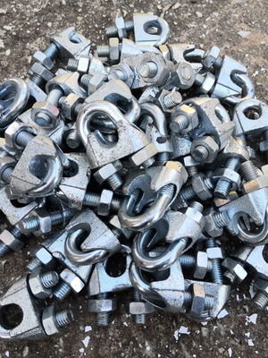 Wire rope clamps 14mm new set of 40 galvanized with M10 nuts