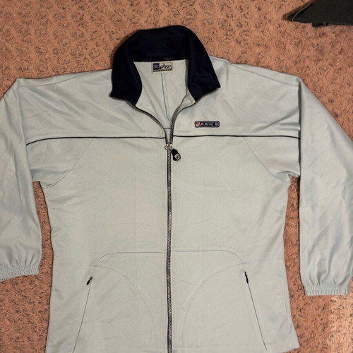 Asics sports jacket like new, size L-XL, black and turquoise