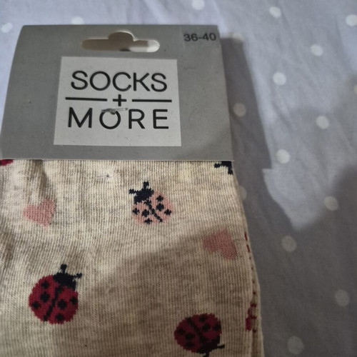 Socks new with ladybug and heart pattern