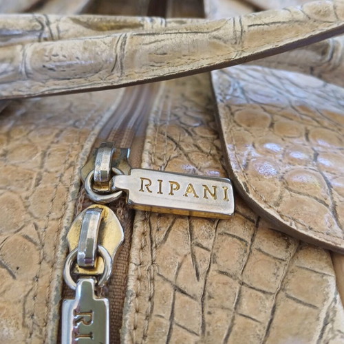 Ripani women's bag used, leather croco beige shoulder