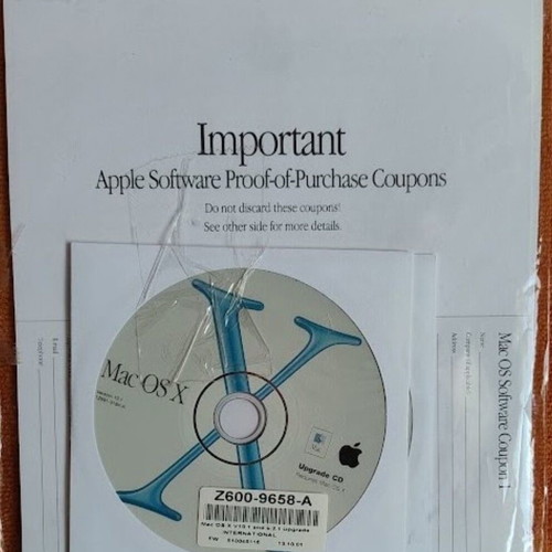 Apple Mac OS X CD-ROM new, collector's edition 2001
