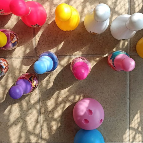 Bowling game set 12 pins and 2 balls new