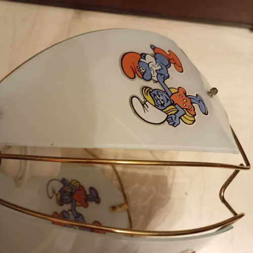 Children's ceiling light vintage used with smurfs design
