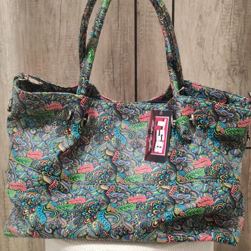 Shoulder bag new with colorful print, eco leather