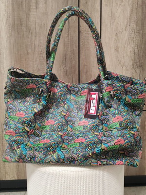 Shoulder bag new with colorful print, eco leather