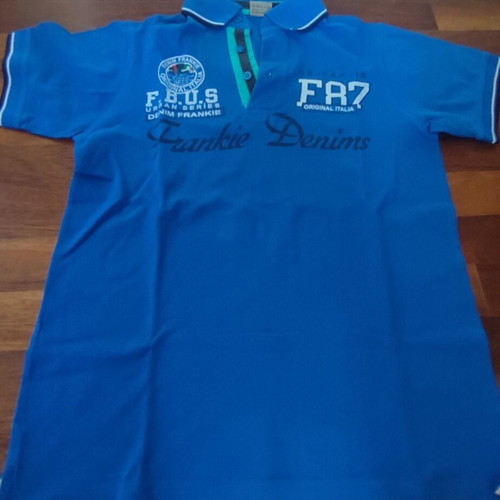 Frankie Denim Polo Shirt Medium like new, blue